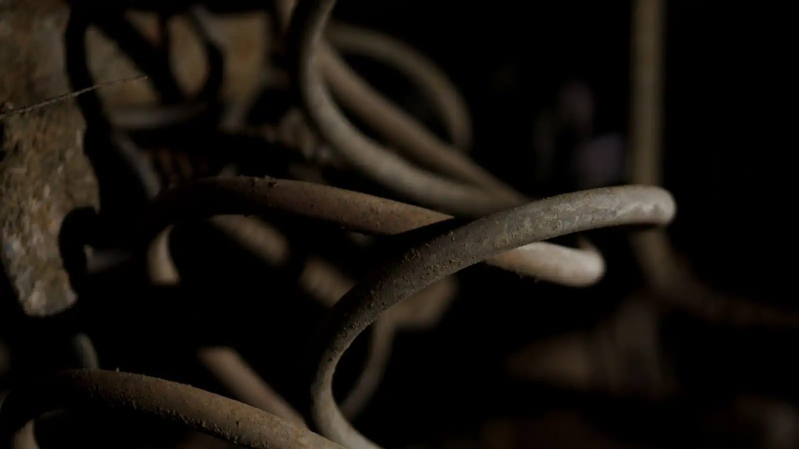 Close-up of rusty steel coil springs